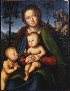 Lucas Cranach the Elder Madonna with Child with Young John the Baptist Spain oil painting artist
